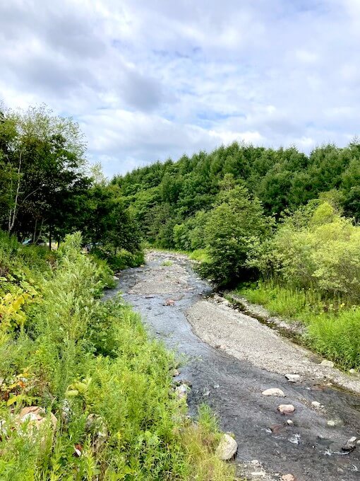 会場は川のすぐ側。命の水が流れる