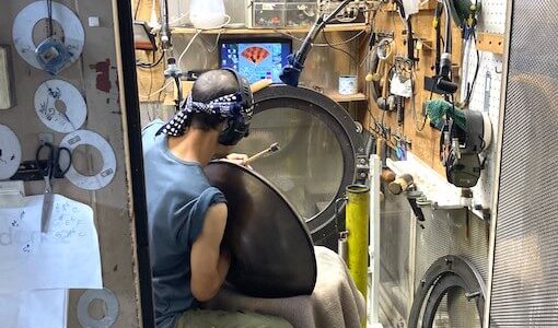 ハンドパン工房Sonobeへ！ハンドパンチューニングへ。